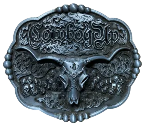 "Cowboy Up" Western Longhorn Belt Buckle