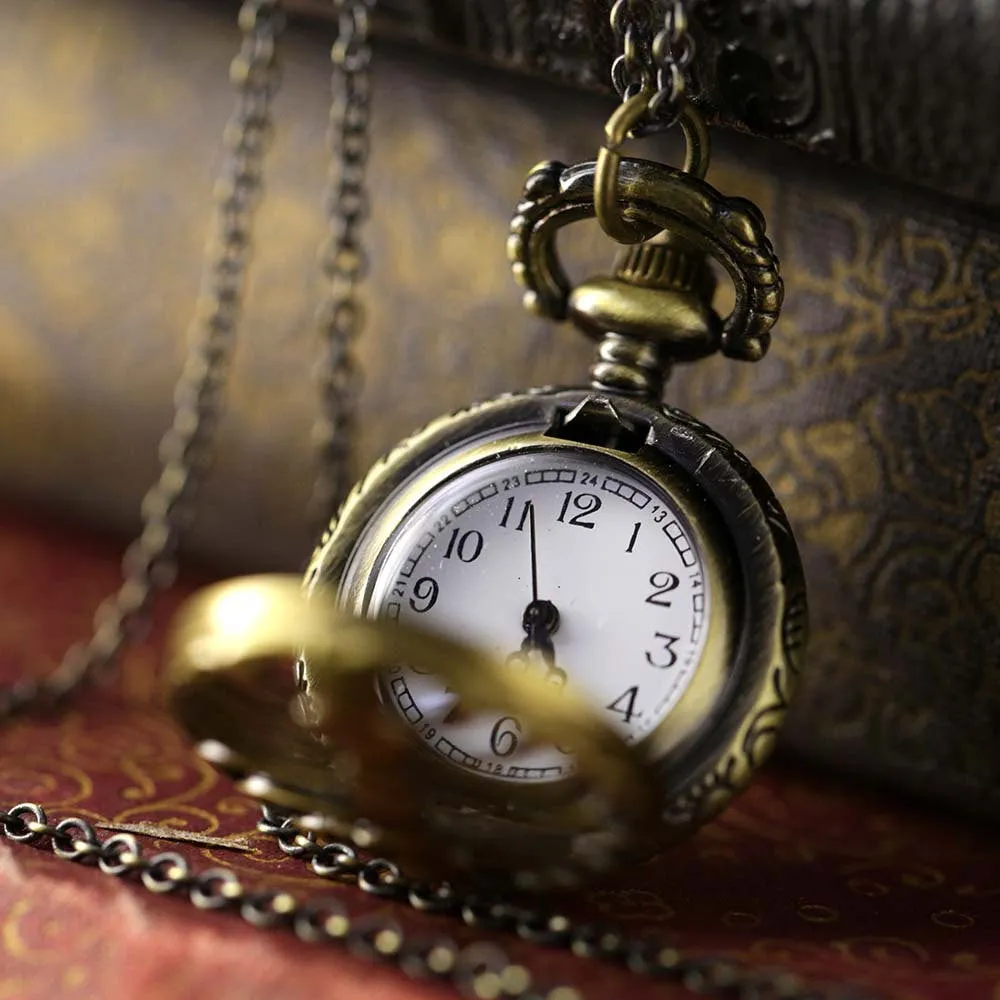 Rib Cage Pocket Watch Necklace in Bronze