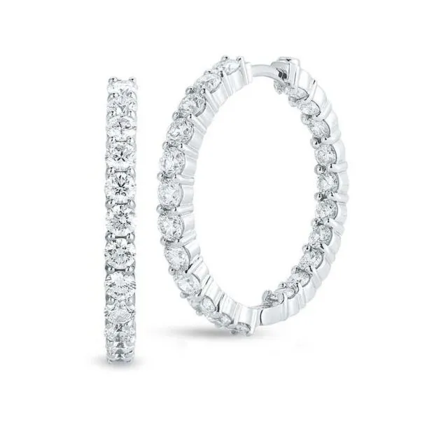 Roberto Coin 18K White Gold 28mm Inside Out Hoop Earrings