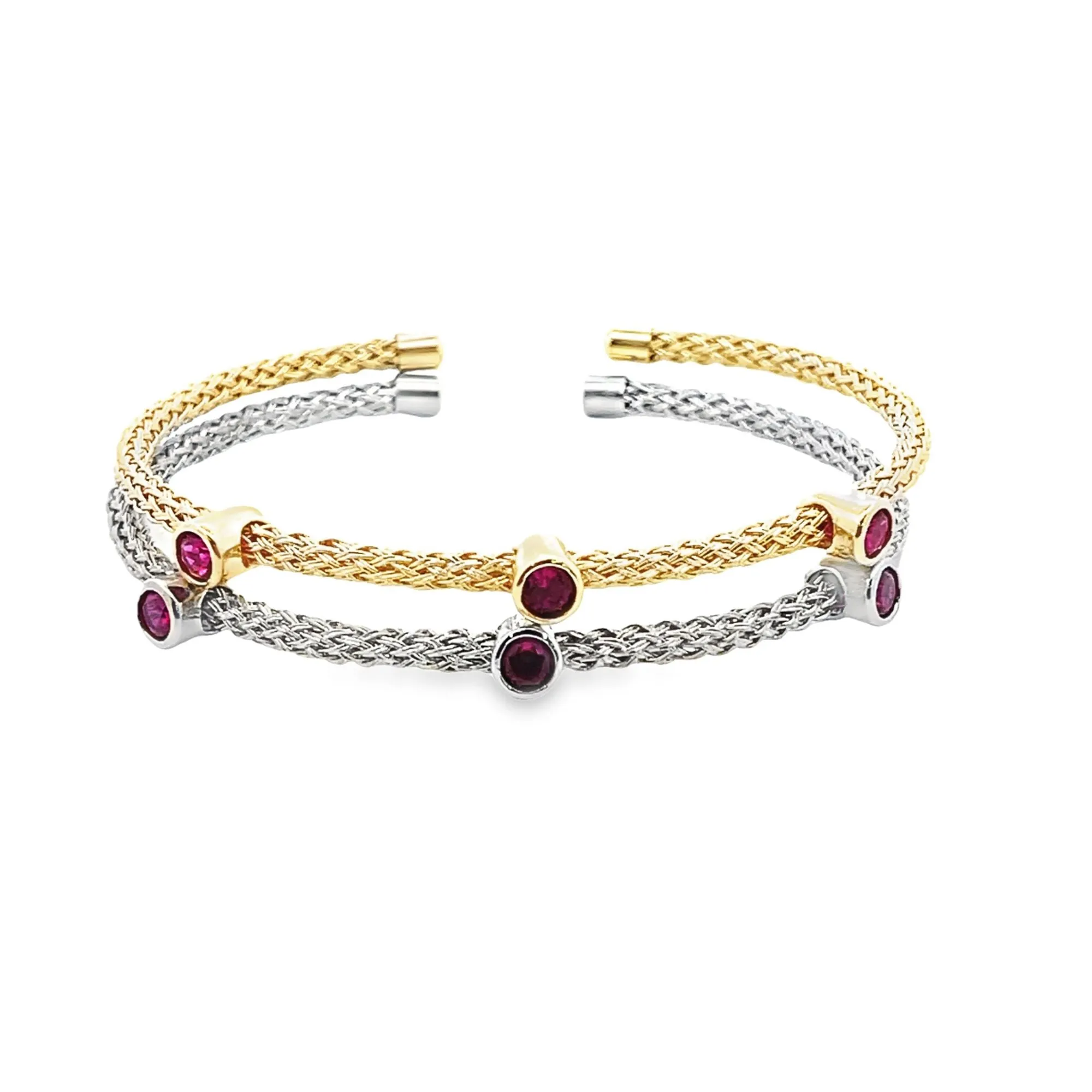 Round CZ Stone Bangle (B62)