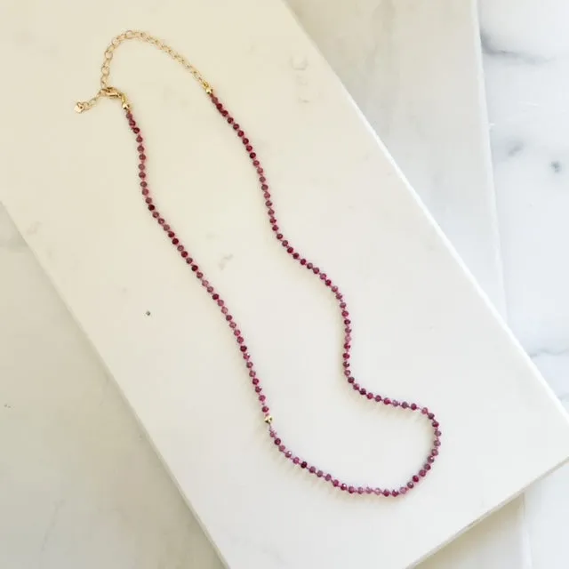 Ruby Beaded Necklace