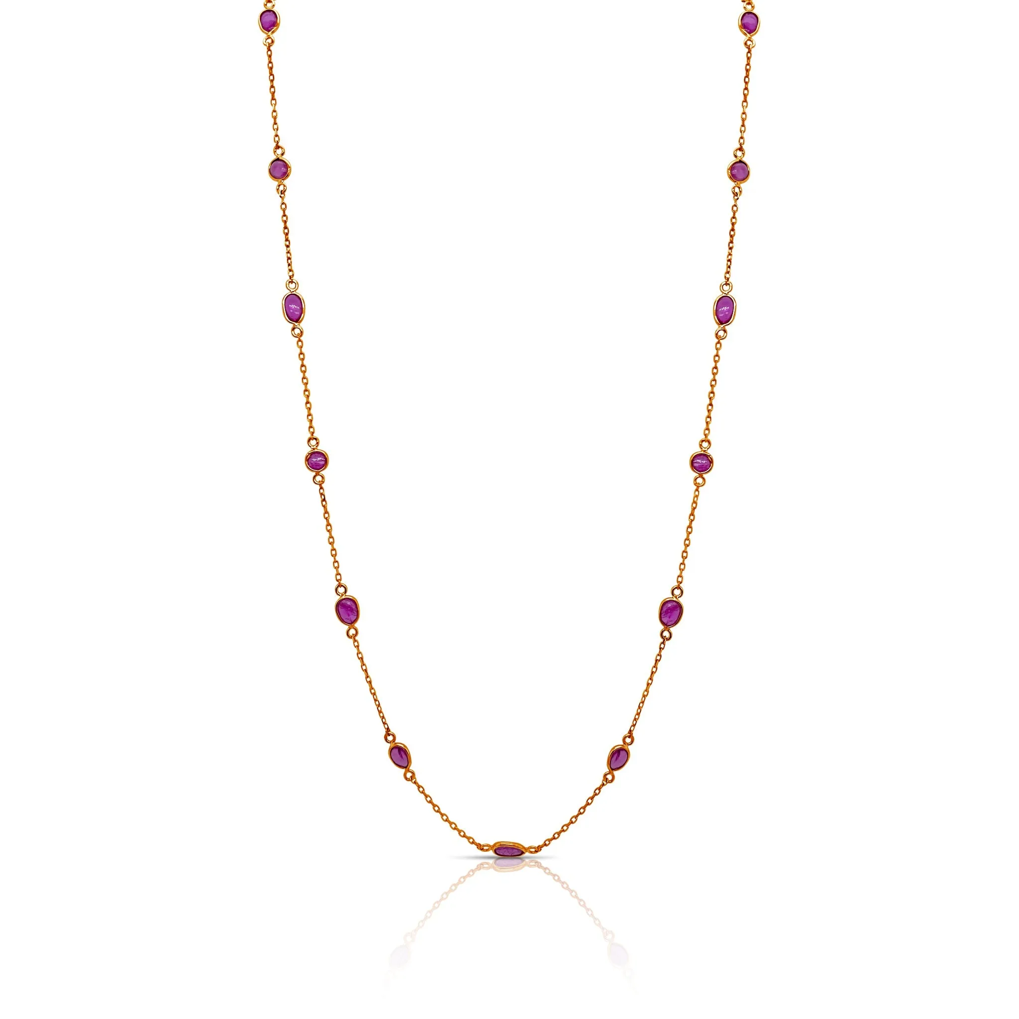 Ruby Station Necklace In 18K YG