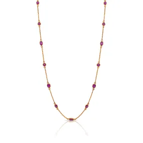 Ruby Station Necklace In 18K YG