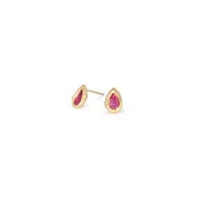 Ruby Teardrop Studs