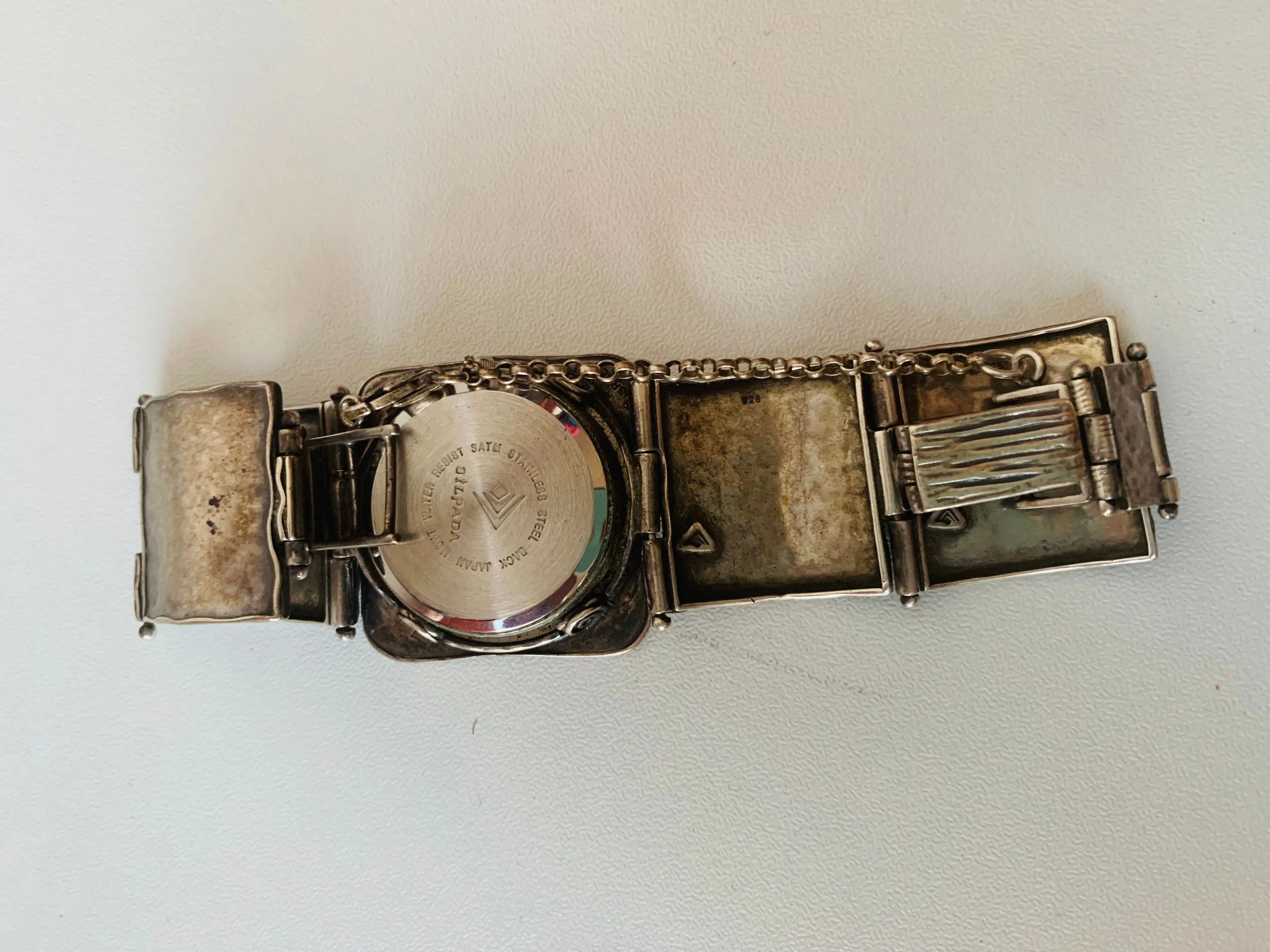 Silpada Designs Vintage 925 Sterling Silver Israel Link Watch