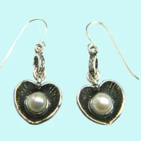 Silver earrings / Dangle earrings for women / Pearl silver earrings