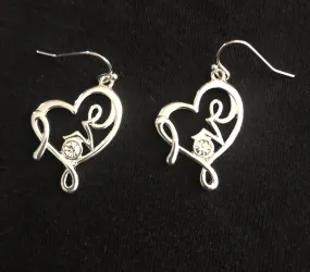 Silver Love Heart Earrings