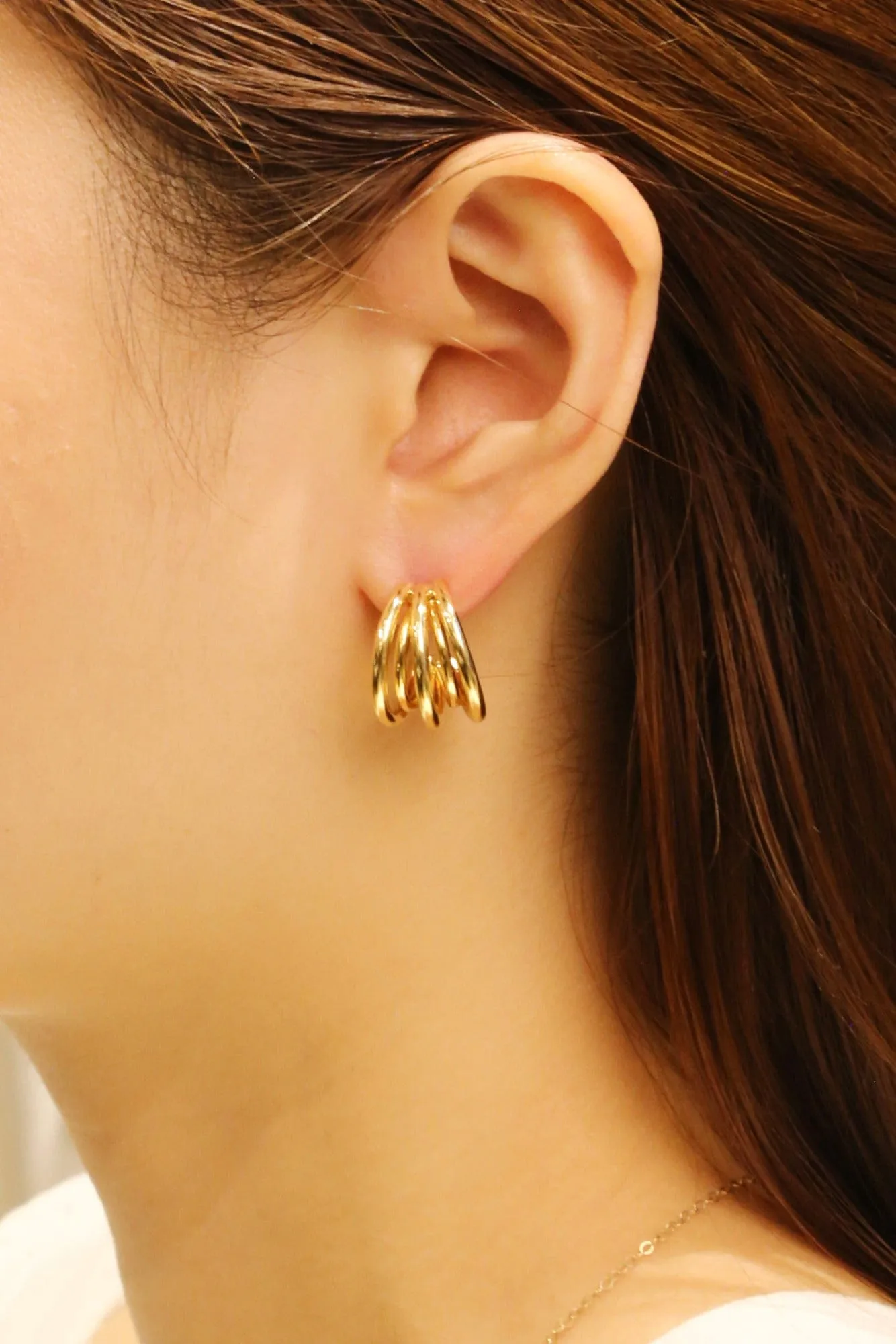 SJE310739 14K Quintuple Hoop Post Earrings