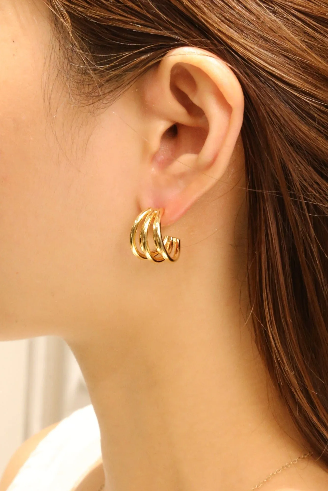 SJE310739 14K Quintuple Hoop Post Earrings