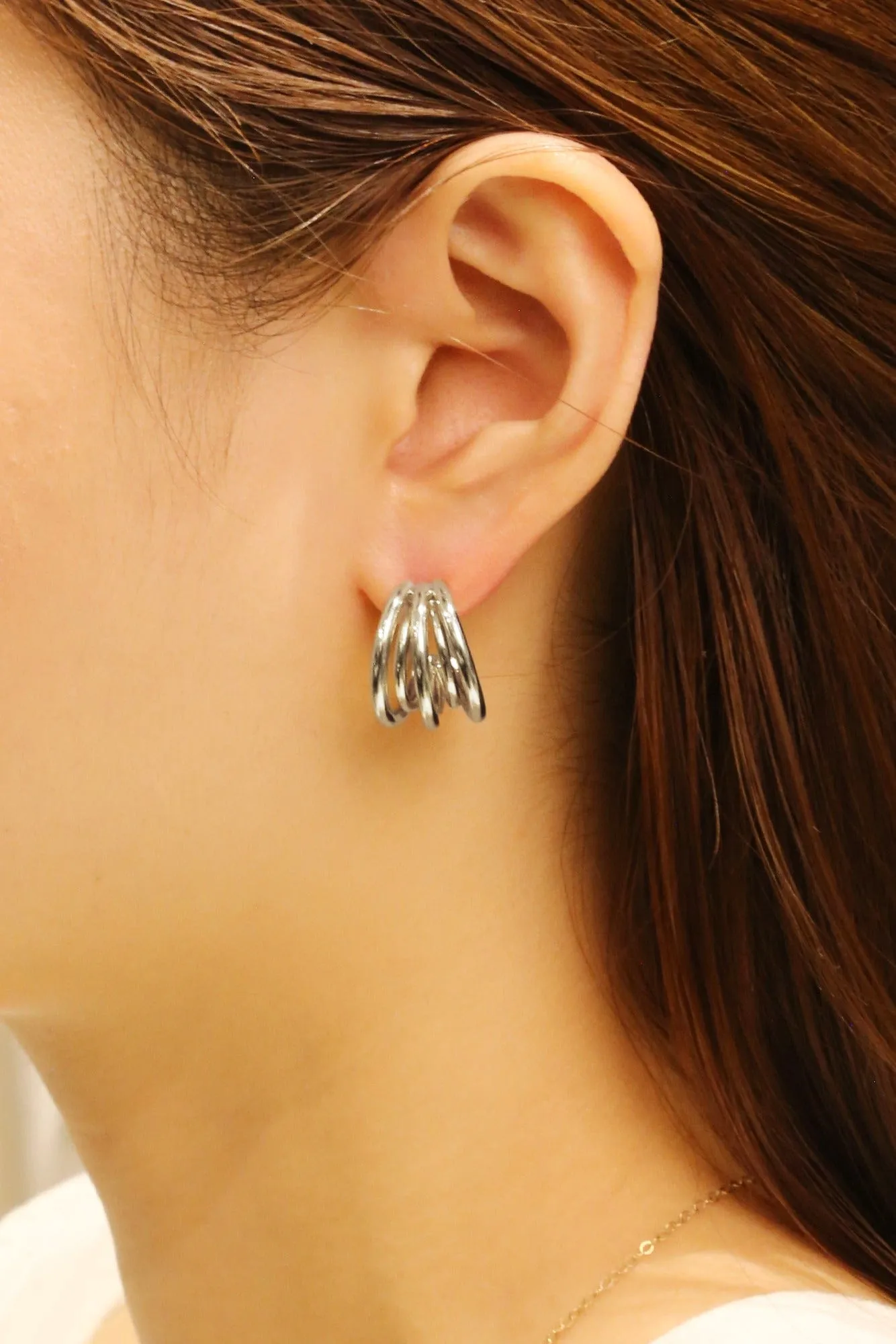 SJE310739 14K Quintuple Hoop Post Earrings