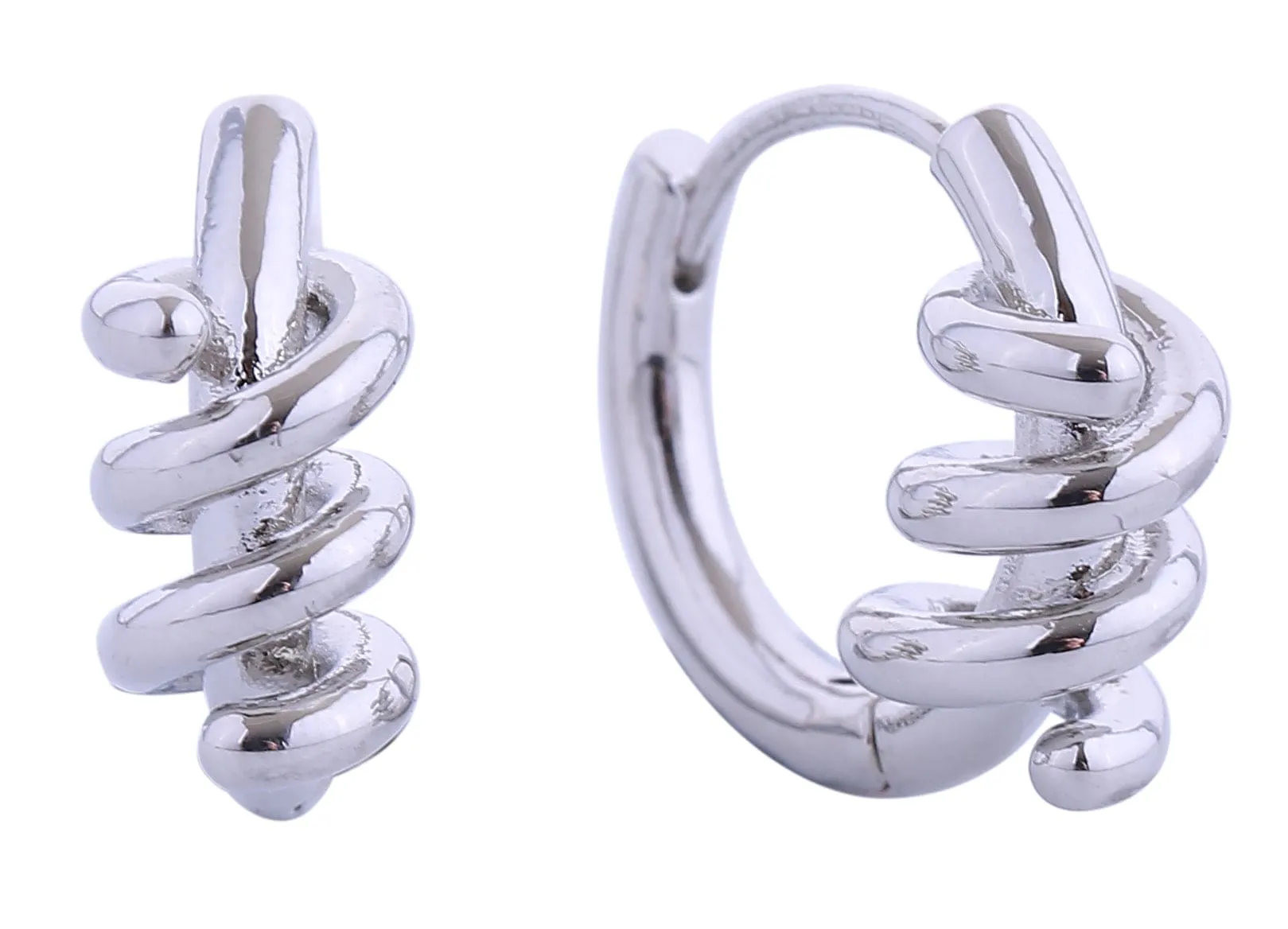 SJE310997 14K Knot Double Hoop Earrings