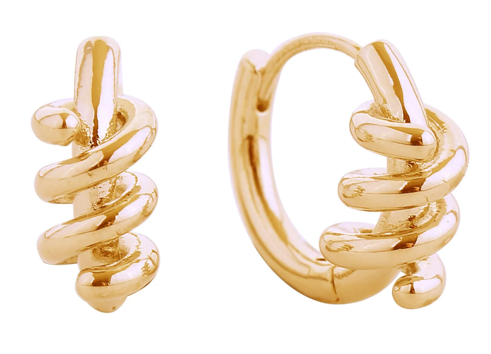 SJE310997 14K Knot Double Hoop Earrings
