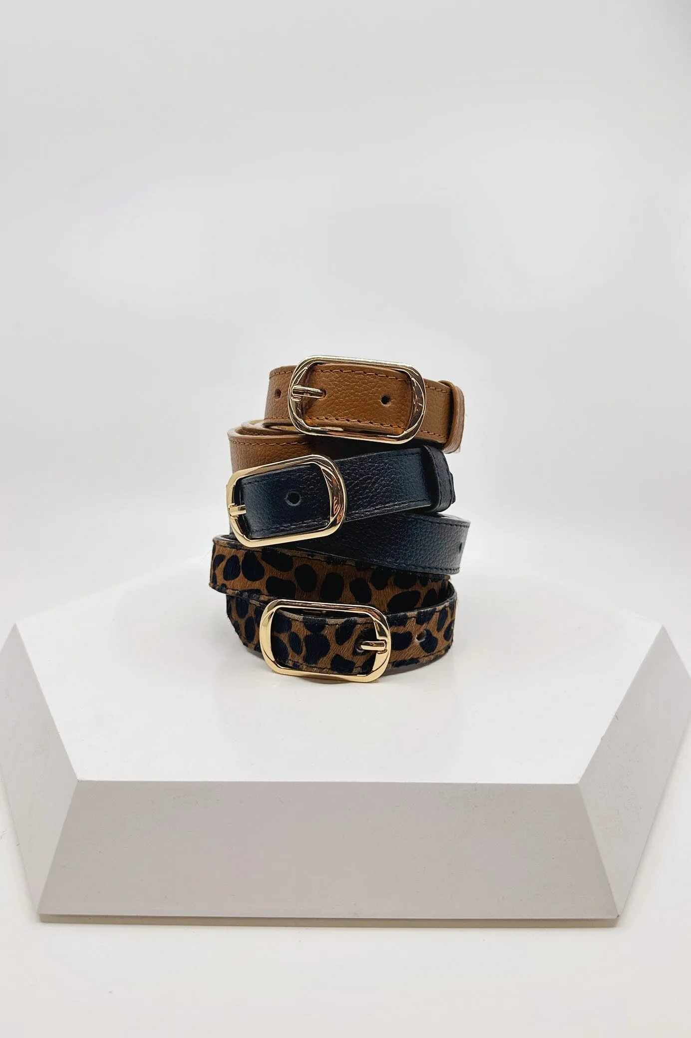 Skinny Jeans Belt Tan
