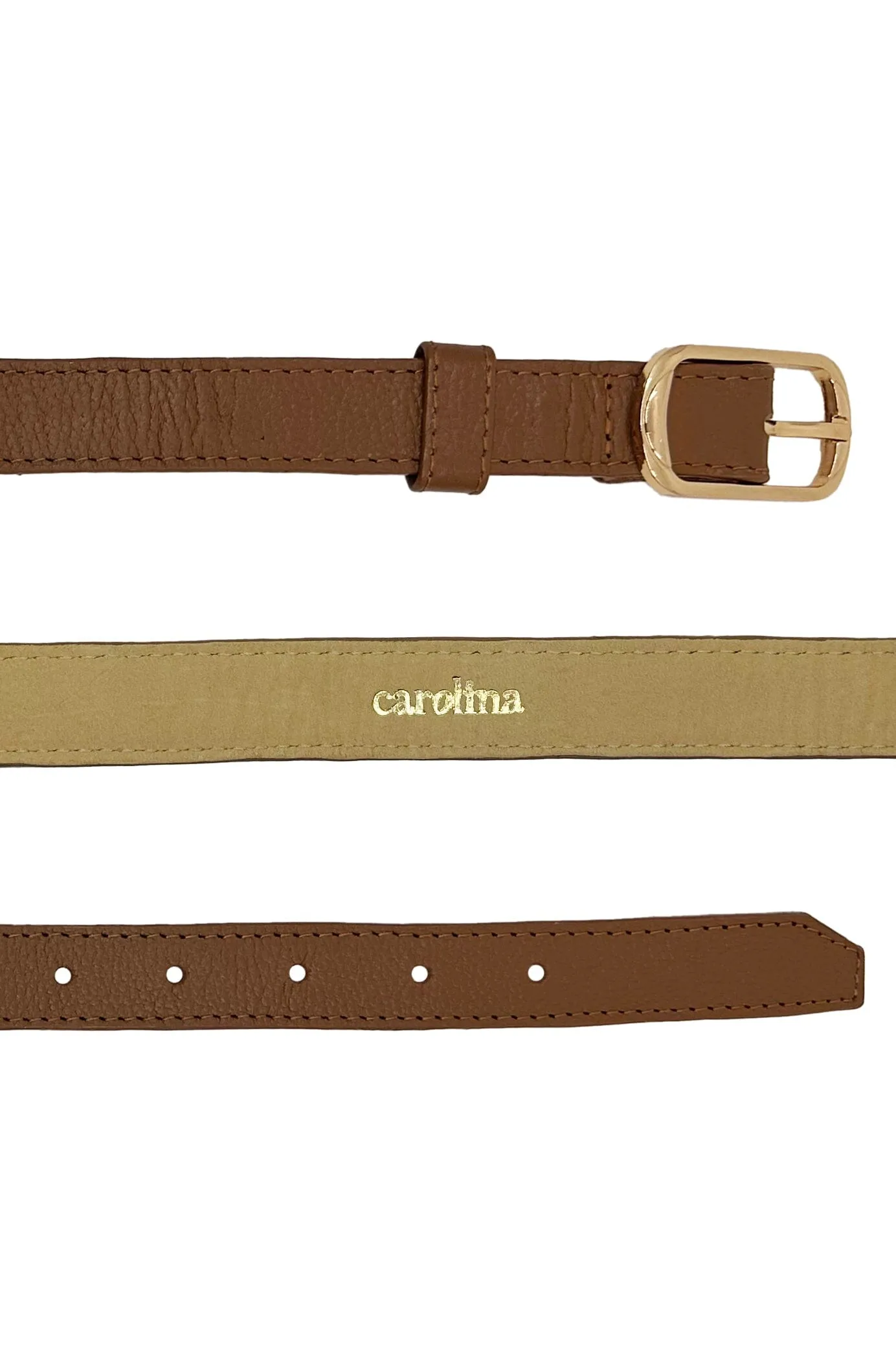 Skinny Jeans Belt Tan