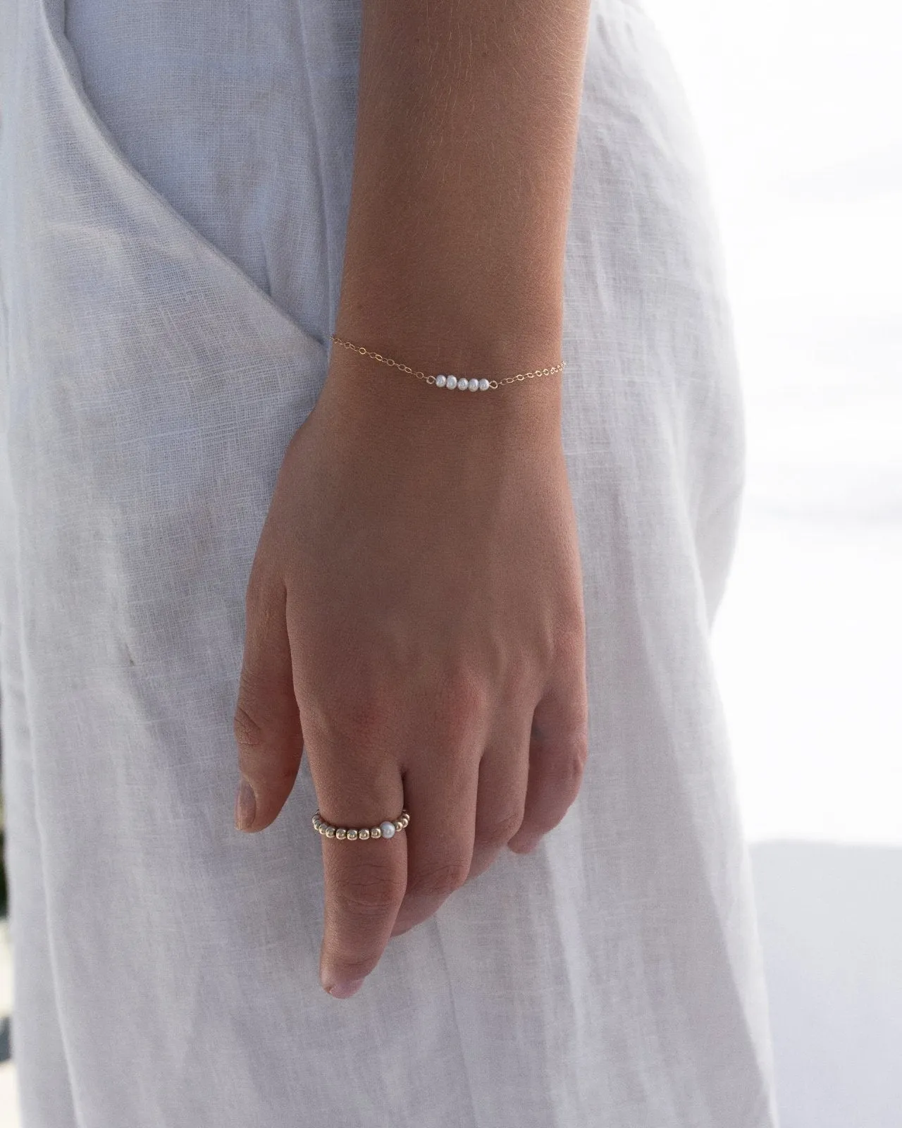 Small Freshwater Pearl Stack Bracelet