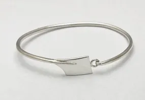 Small Rowing Hatchet Blade Modified Hinge Bracelet Sterling Silver