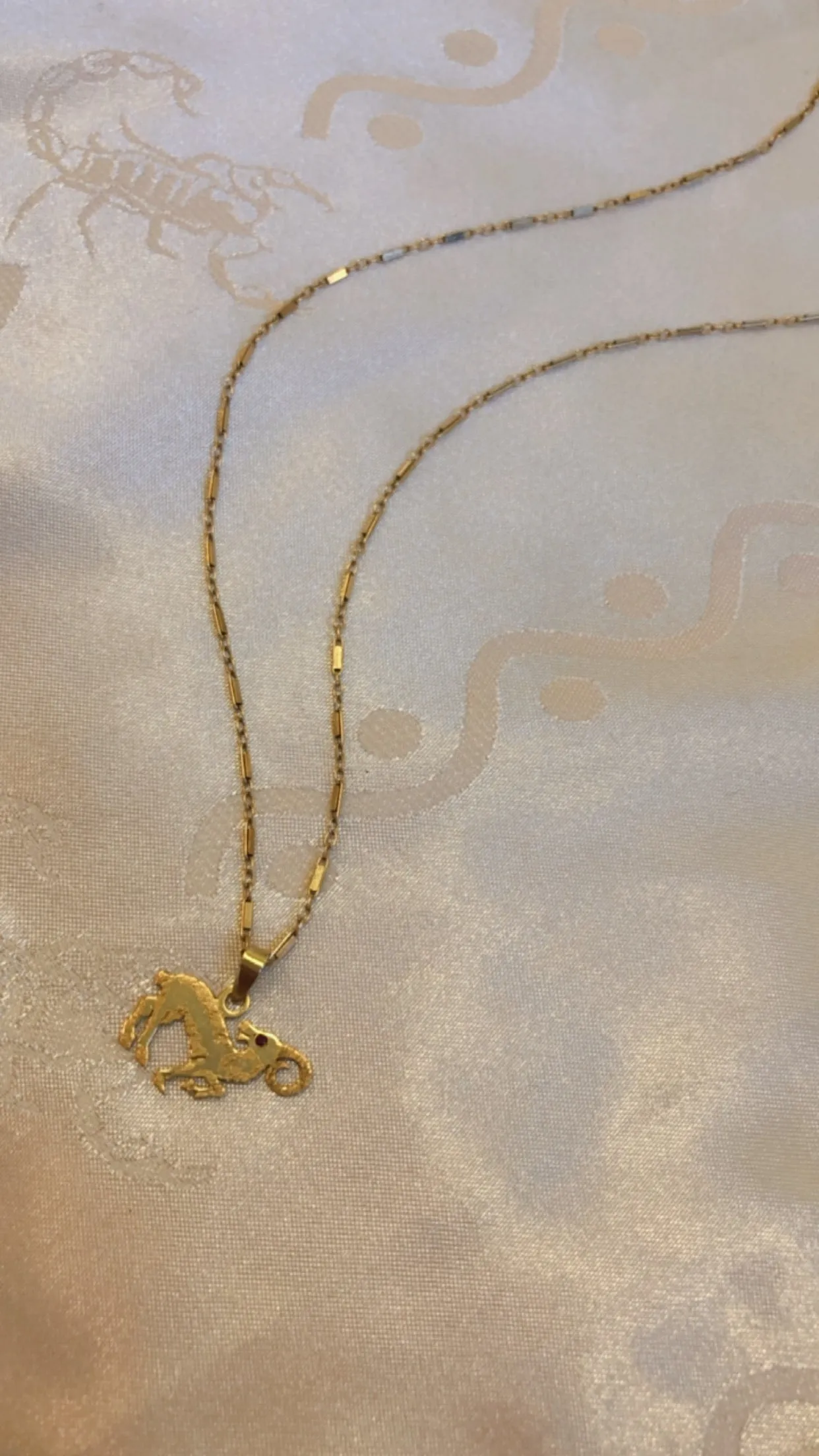 Solid Gold Aries Necklace