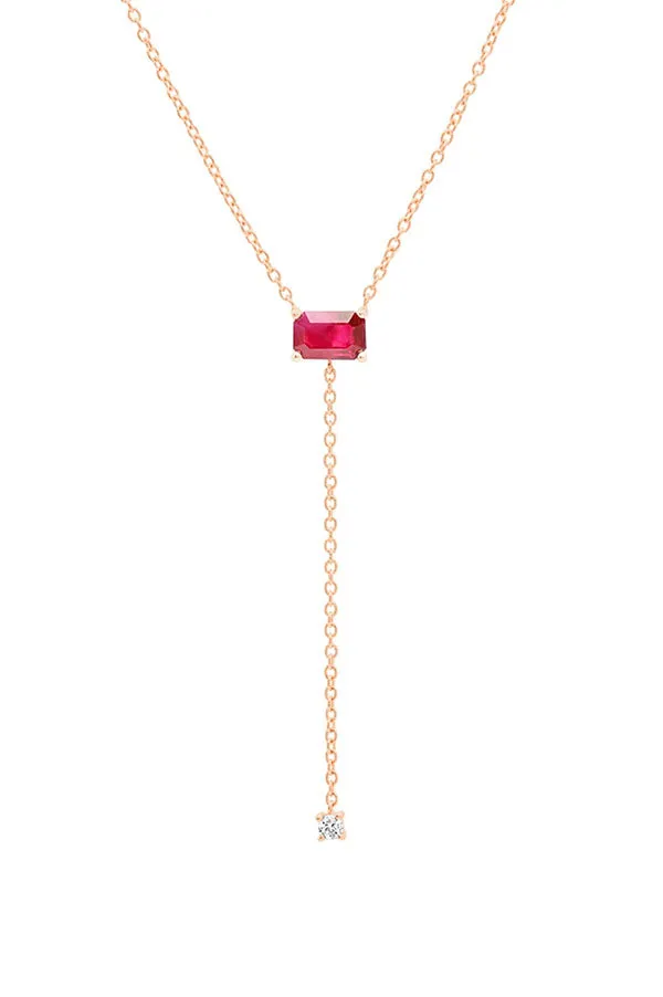 Solitaire Ruby Lariat