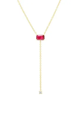 Solitaire Ruby Lariat