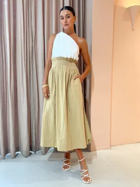 Sovere Reserve Midi Dress in Latte
