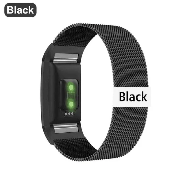 Stainless Steel Magnetic Milanese Loop Band for Fitbit Charge 2 band Replacement Wristband Strap for Fitbit Charge 3 4 Watchband