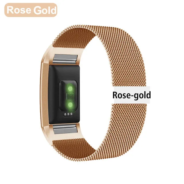 Stainless Steel Magnetic Milanese Loop Band for Fitbit Charge 2 band Replacement Wristband Strap for Fitbit Charge 3 4 Watchband
