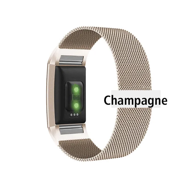 Stainless Steel Magnetic Milanese Loop Band for Fitbit Charge 2 band Replacement Wristband Strap for Fitbit Charge 3 4 Watchband