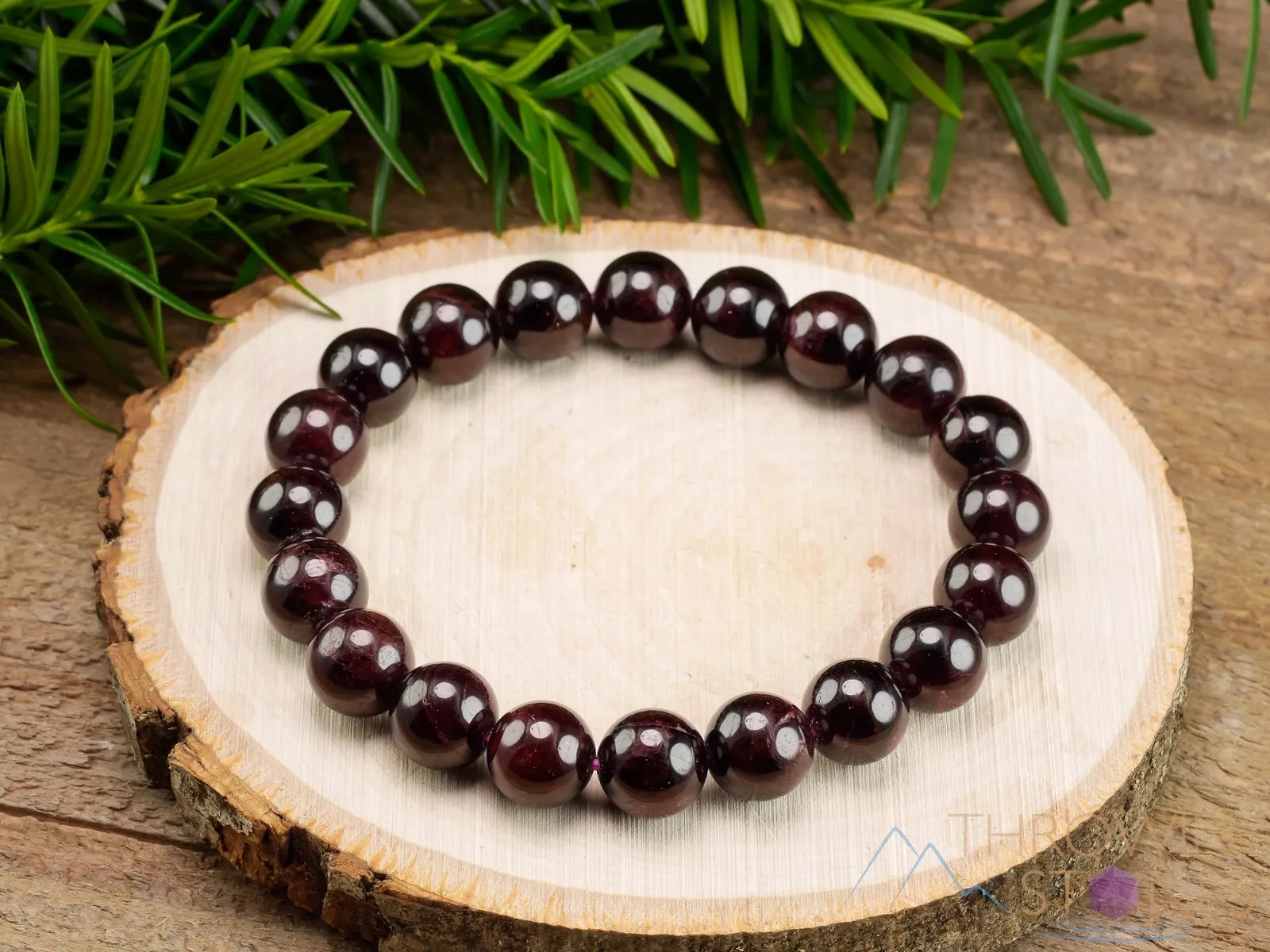 STAR GARNET Crystal Bracelet - Round Beads - Beaded Bracelet, Birthstone Bracelet, Handmade Jewelry, Healing Crystal Bracelet,  E1053
