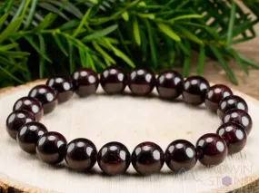 STAR GARNET Crystal Bracelet - Round Beads - Beaded Bracelet, Birthstone Bracelet, Handmade Jewelry, Healing Crystal Bracelet,  E1053