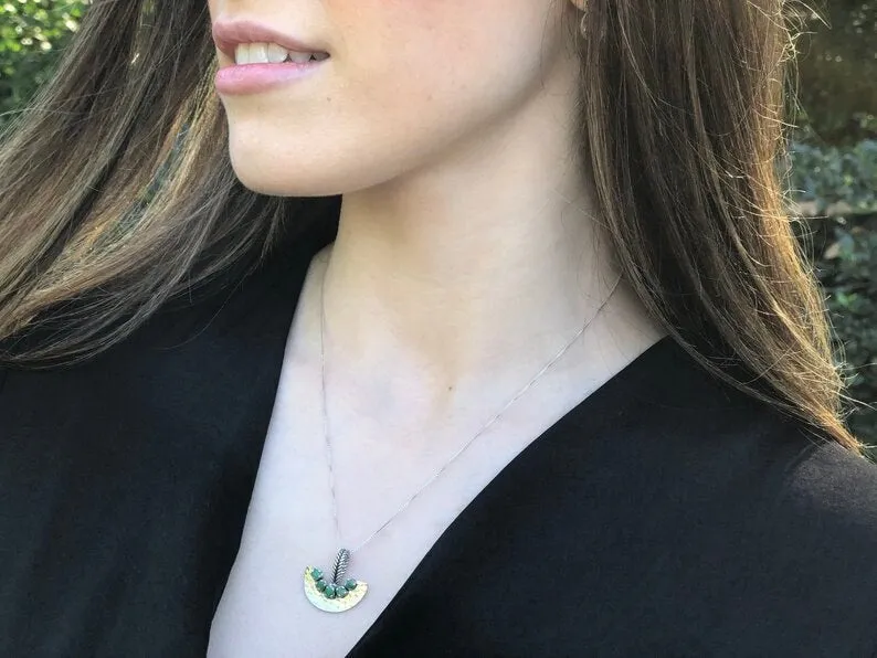 Statement Emerald Necklace - Egyptian Necklace - Real Ruby Pendant