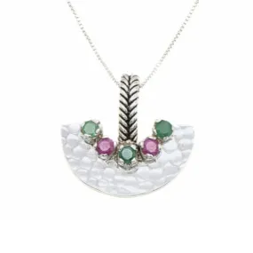 Statement Emerald Necklace - Egyptian Necklace - Real Ruby Pendant
