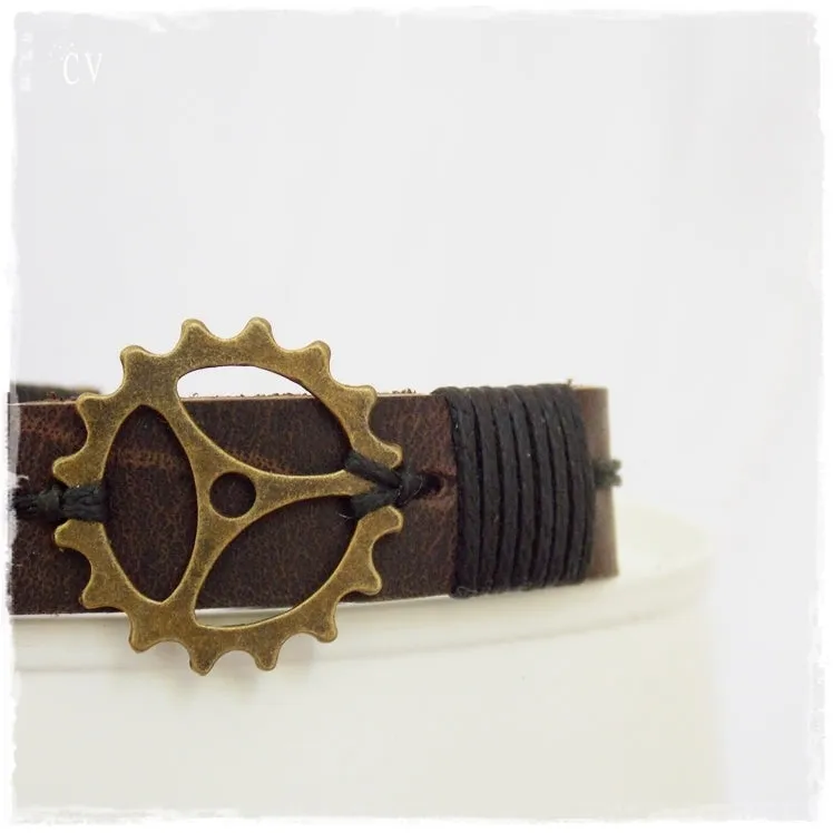 Steampunk Leather Bracelet