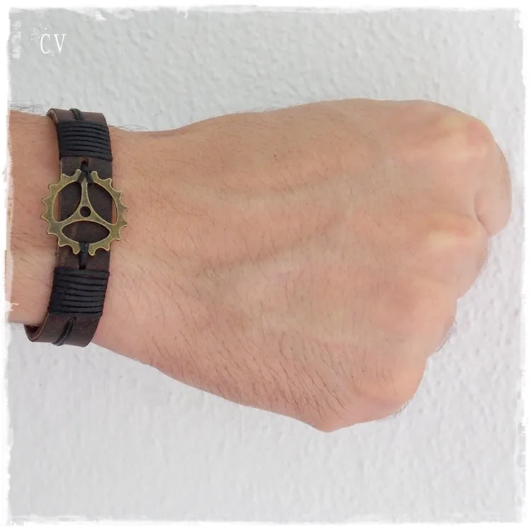 Steampunk Leather Bracelet