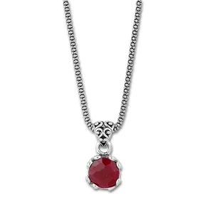 Sterling Silver Ruby Necklace