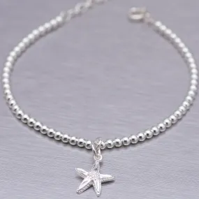 Sterling Silver Starfish Charm Bracelet