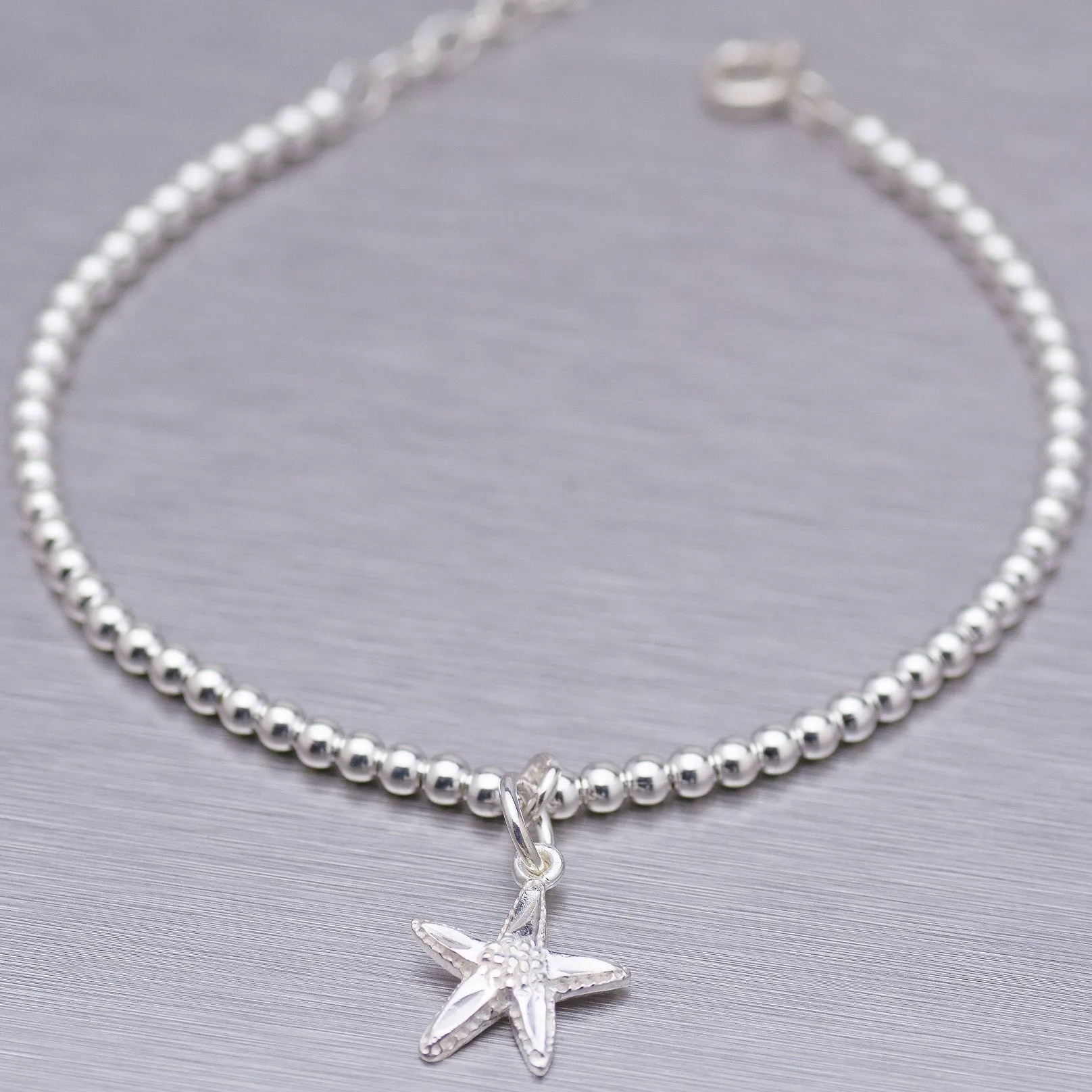 Sterling Silver Starfish Charm Bracelet