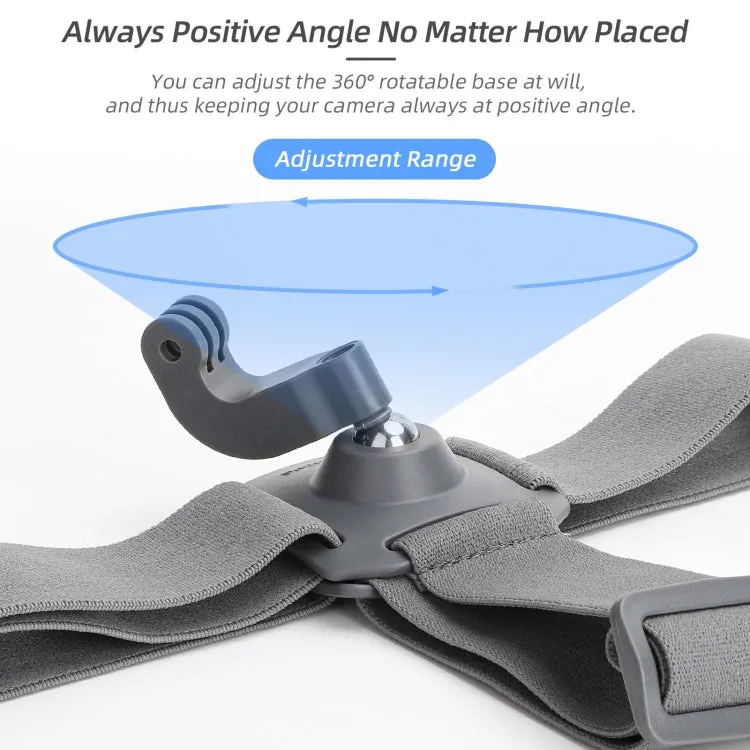 Sunnylife TD672 360 Rotation Adjustable Head Strap Vlog POV Mount Belt for GoPro, Insta360, DJI Osmo Action and Other Action Cameras (Camouflage)