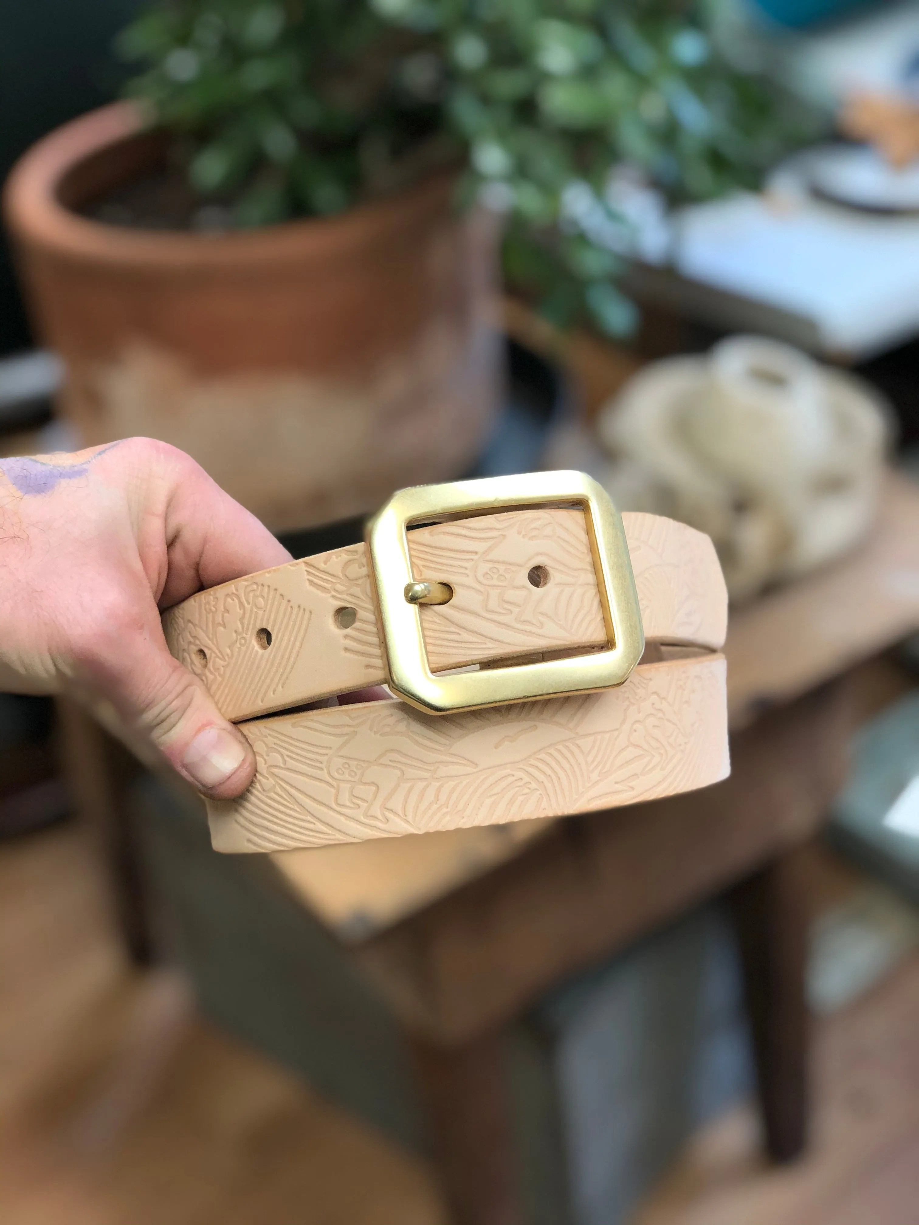 Surfs Up!  Belt (Multiple Leather Colors)