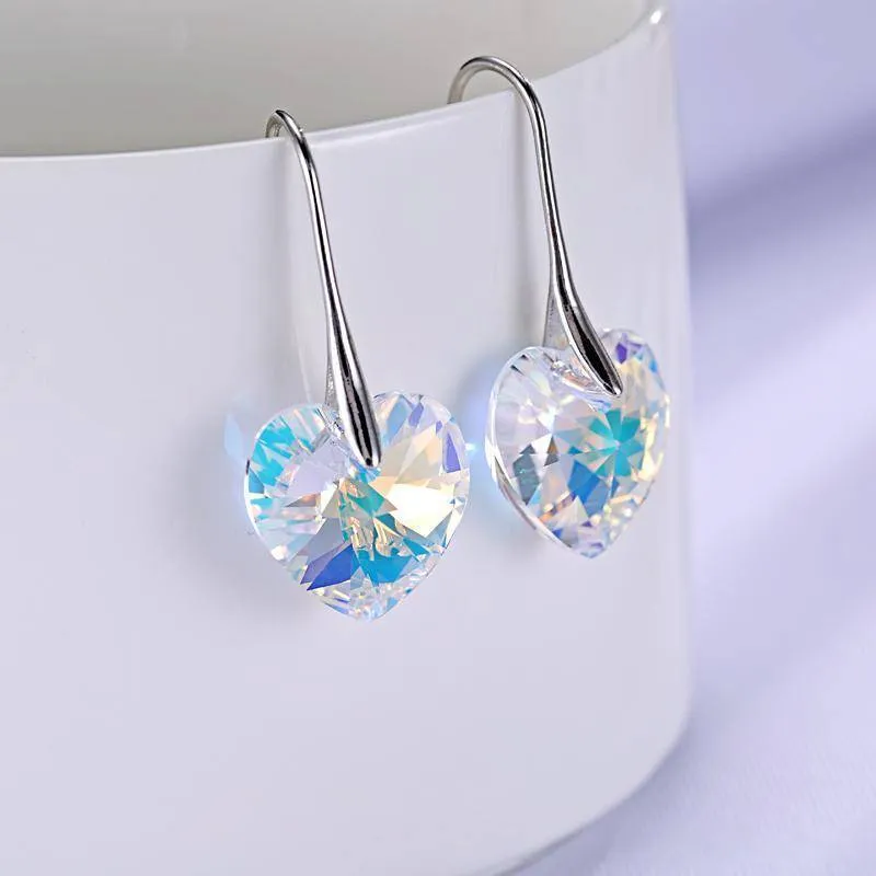 SWAROVSKI Heart Pendant Necklaces Drop Earrings Jewelry Sets