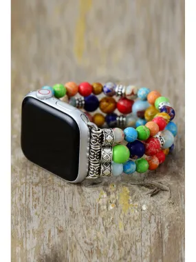 Synthetic Imperial Jasper Beaded Watchband Bracelet