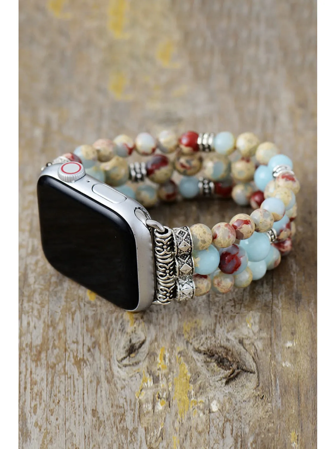 Synthetic Imperial Jasper Beaded Watchband Bracelet