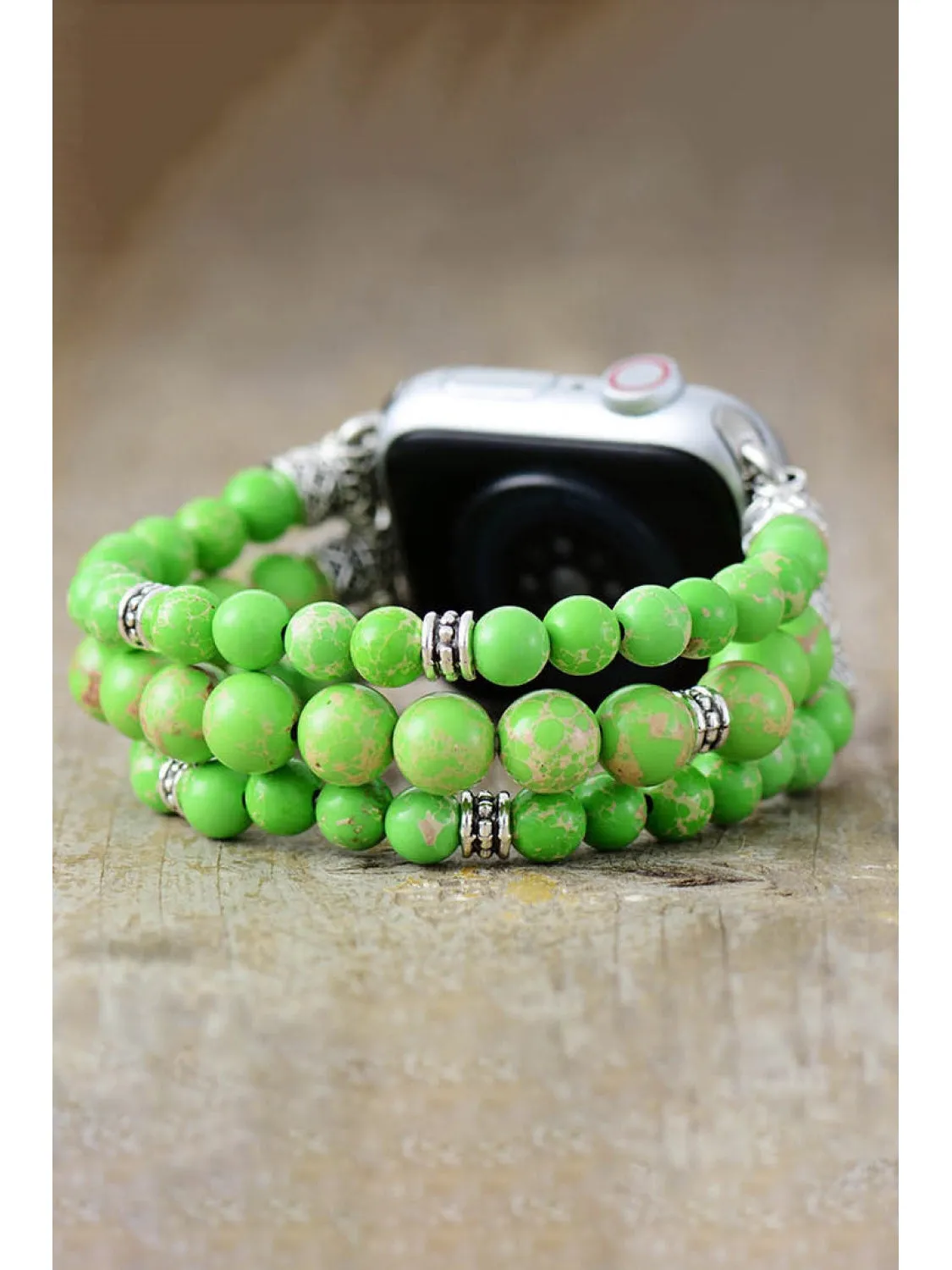 Synthetic Imperial Jasper Beaded Watchband Bracelet