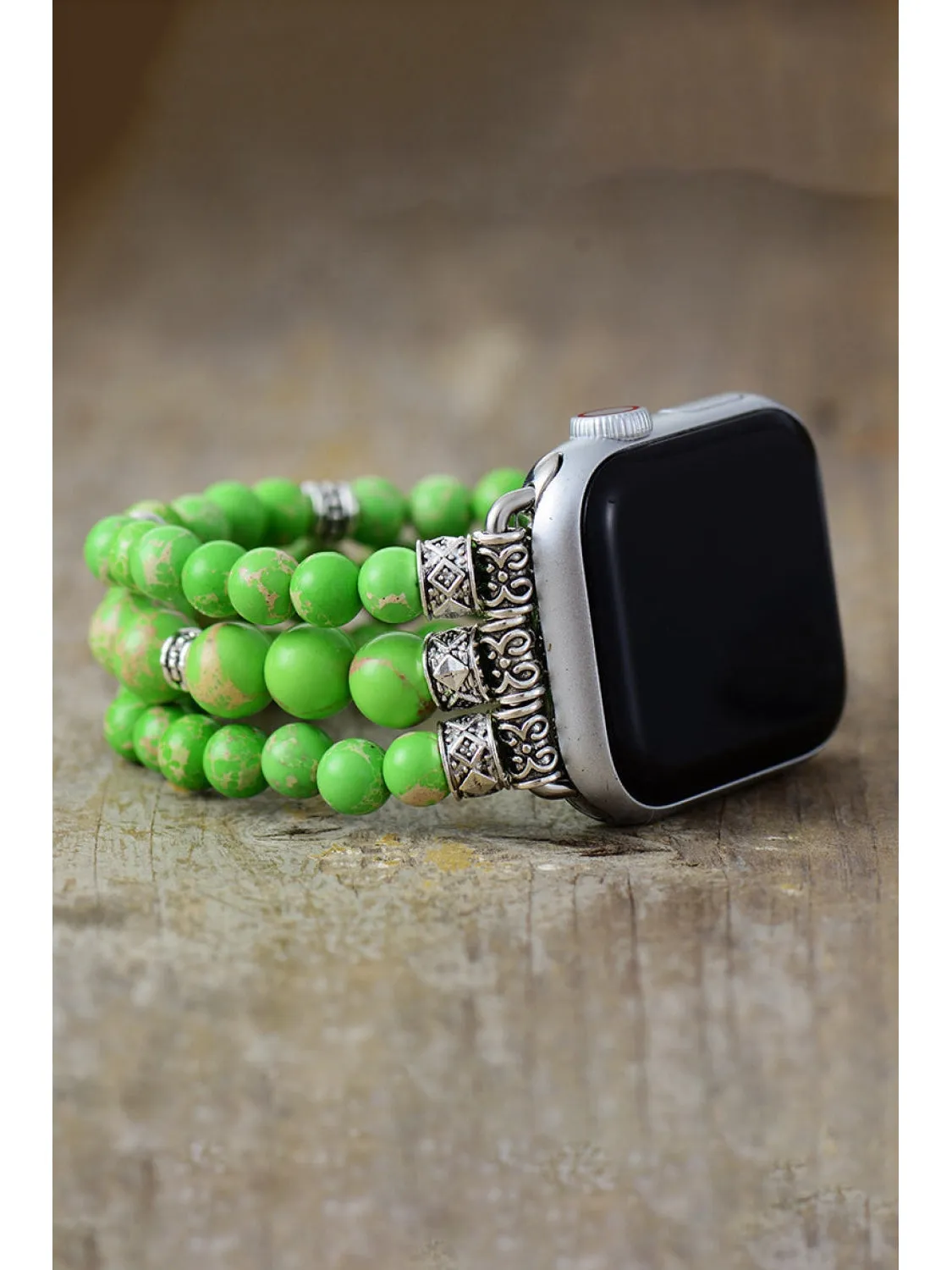 Synthetic Imperial Jasper Beaded Watchband Bracelet