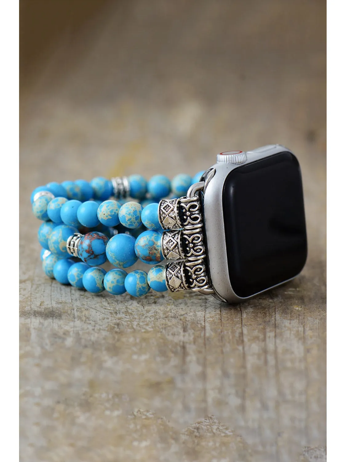 Synthetic Imperial Jasper Beaded Watchband Bracelet