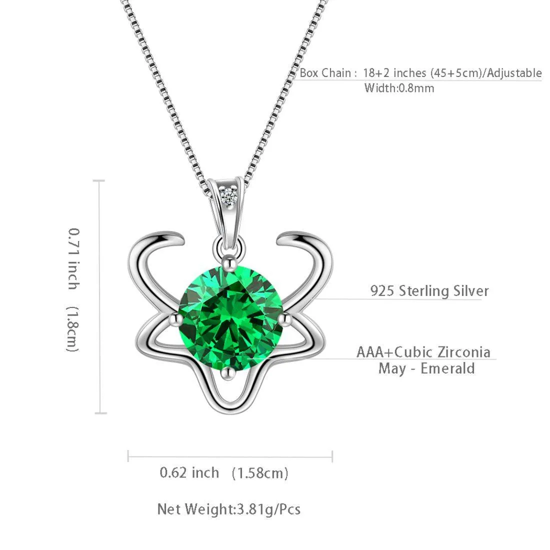 Taurus Zodiac Necklace May Birthstone Pendant Women Girls Jewelry Birthday Gift Women Girls Jewelry Birthday Gift