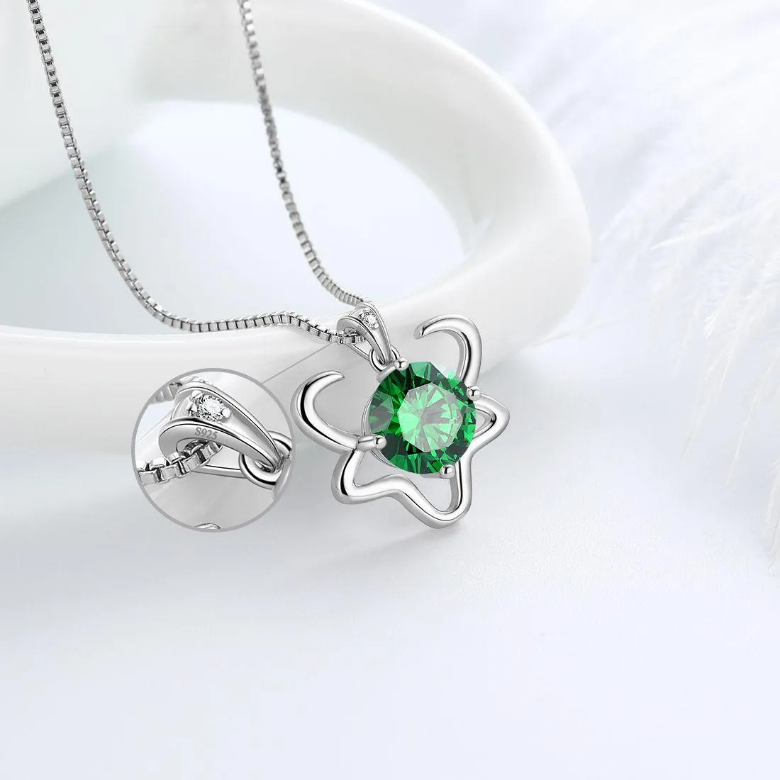 Taurus Zodiac Necklace May Birthstone Pendant Women Girls Jewelry Birthday Gift Women Girls Jewelry Birthday Gift