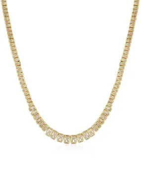 The Emerald Bezel Tennis Necklace