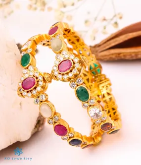 The Harini Silver Navratna Bracelet(Size 2.2/2.4/2.6/2.8)