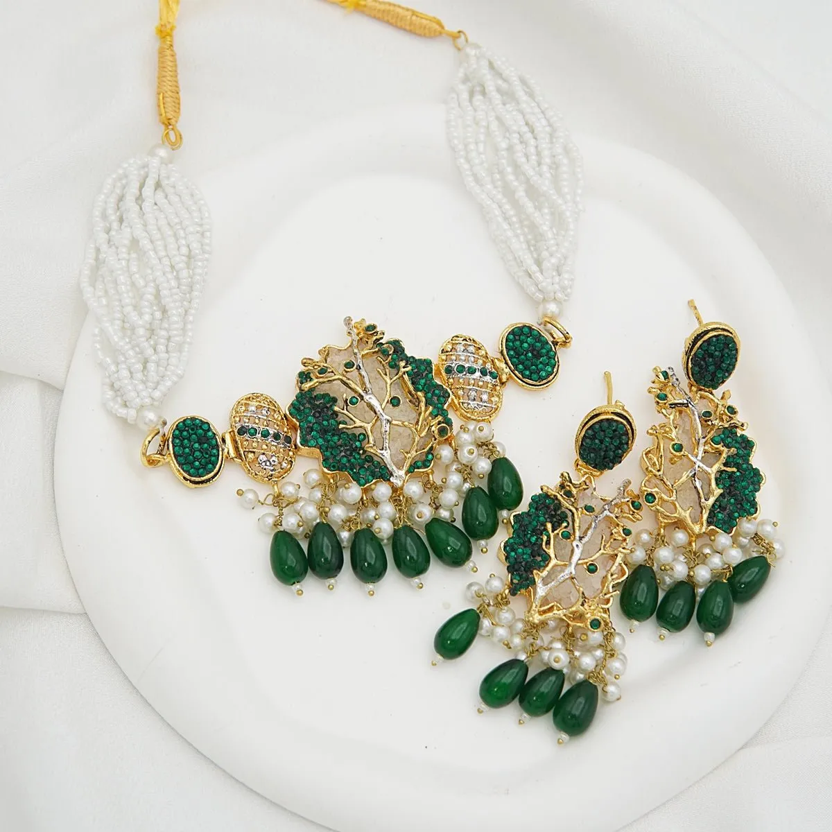 Turkish & Crush Stone Designer Choker Set