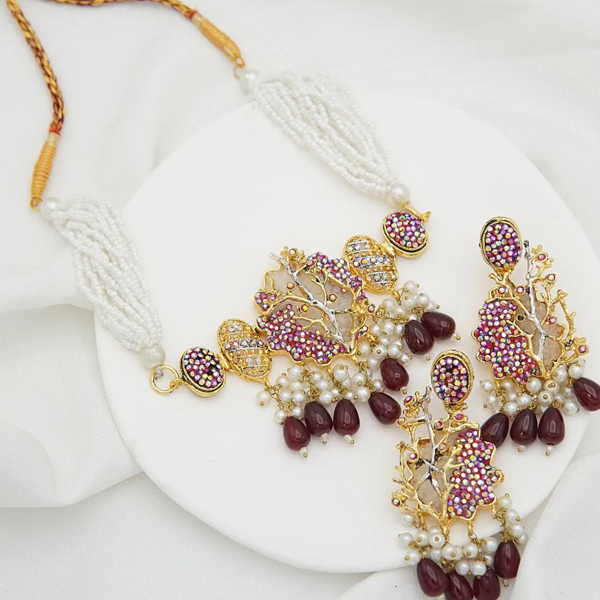 Turkish & Crush Stone Designer Choker Set
